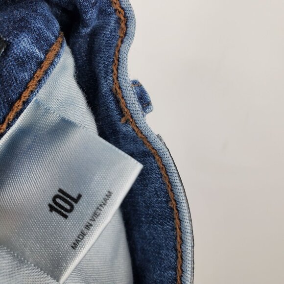 Express Women's High Rise 90's Slim Distressed Denim Casual Jeans Size 10 Long - Picture 6 of 10